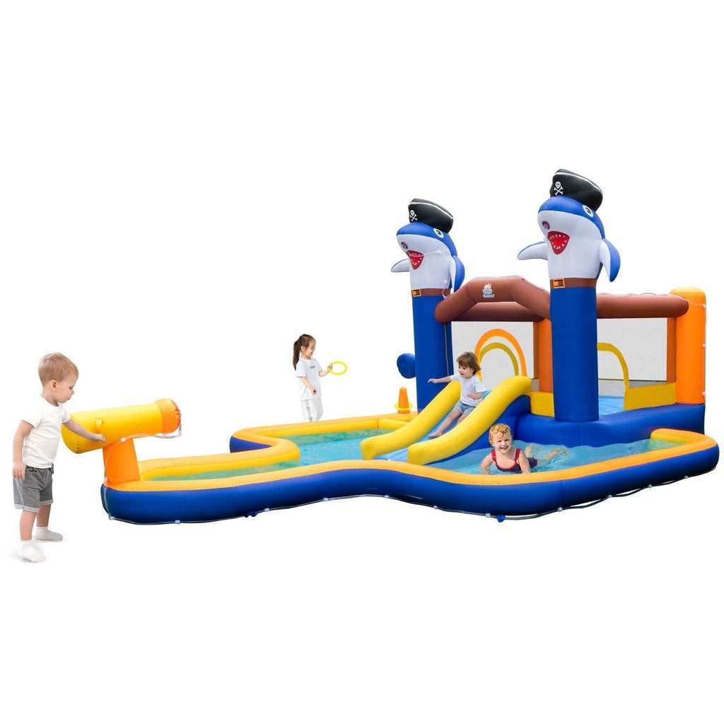 7-In-1 Water Slide Park Inflatable Bounce House Bouncy Castle with Splash Pool