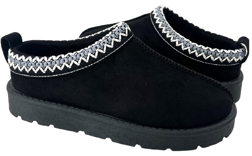 Women's Slip-On Slippers with Faux Fur Lining - Warm and Comfortable Footwear
