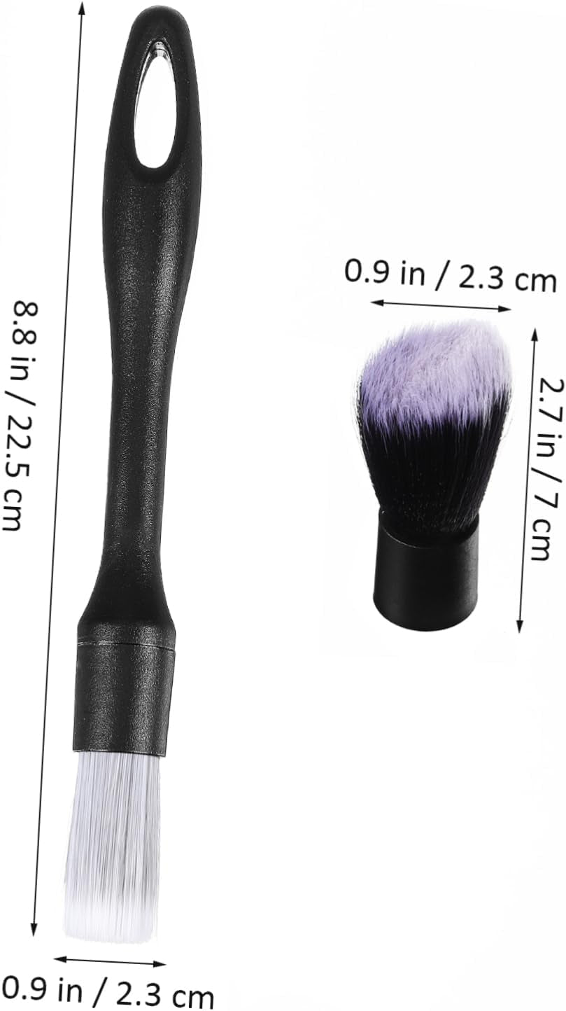 Car Interior Detailing Brush Set with Reusable Heads for Upholstery and Hard-to-Reach Areas