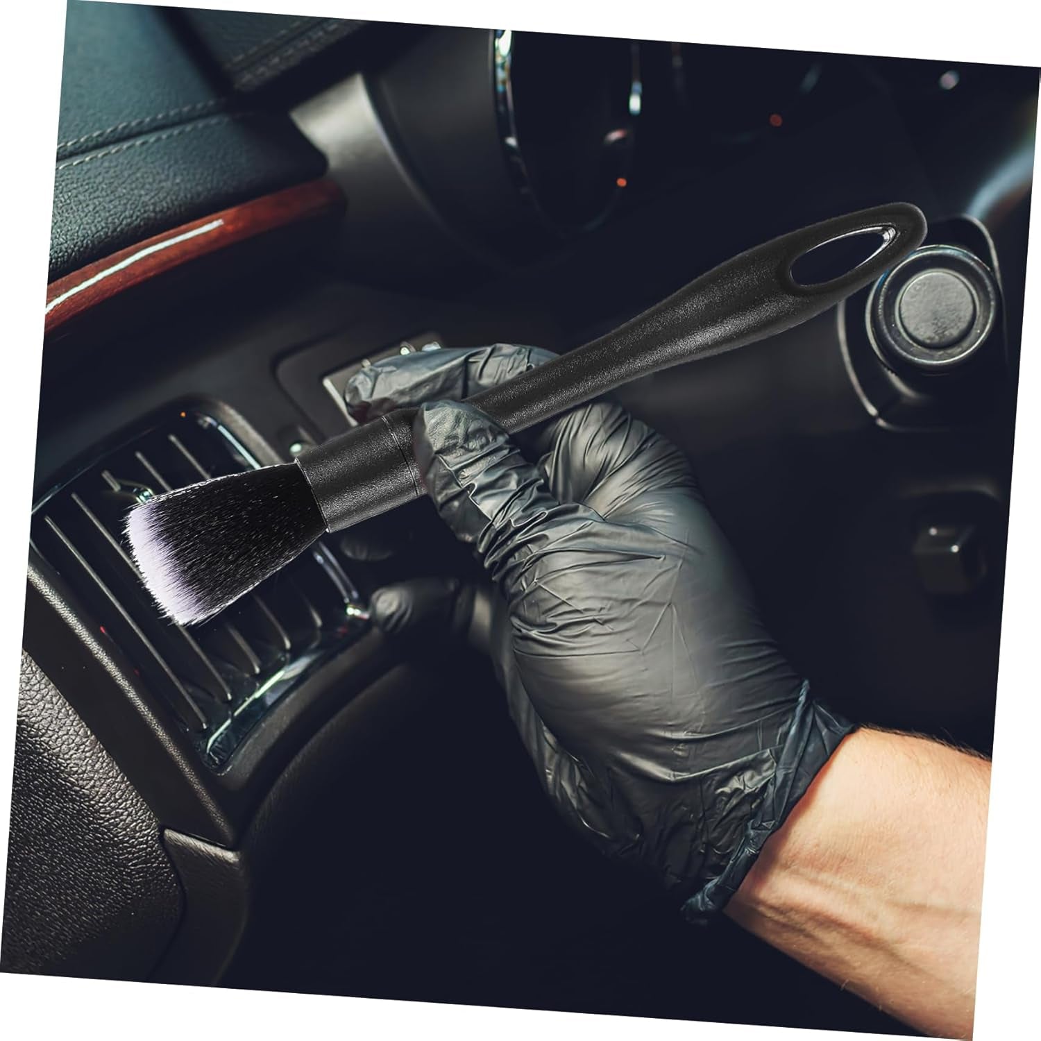 Car Interior Detailing Brush Set with Reusable Heads for Upholstery and Hard-to-Reach Areas