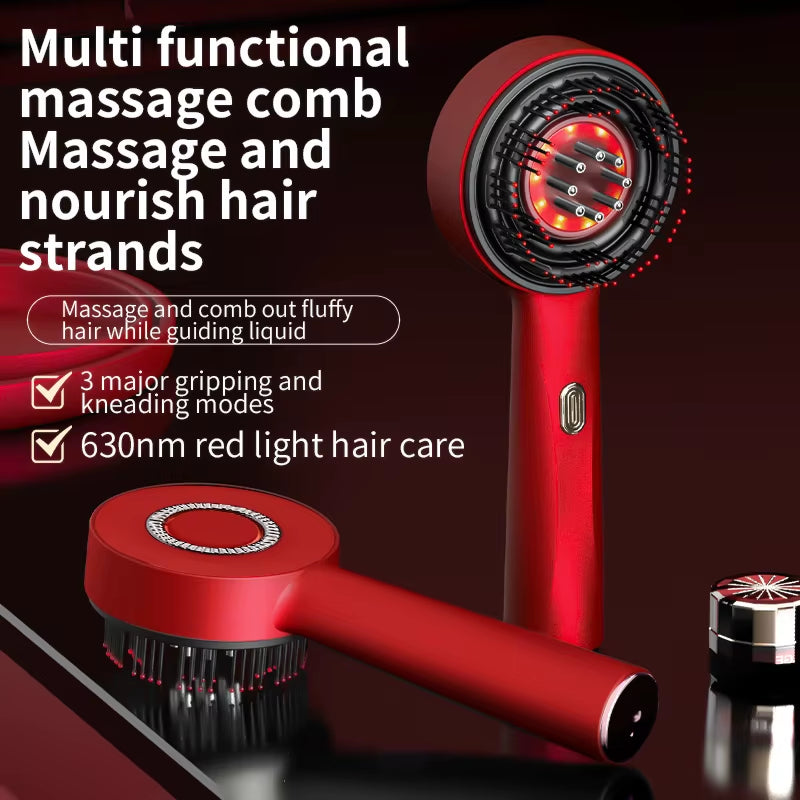 Electric Massage Comb for Hair Growth Massage Scalp Microcurrent Red Light Hair Brush anti Hair Loss Liquid Oil Applicator