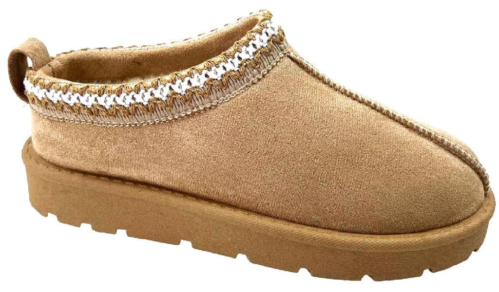 Women's Slip-On Slippers with Faux Fur Lining - Warm and Comfortable Footwear