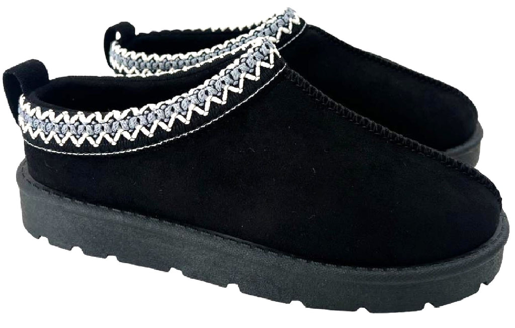 Women's Slip-On Slippers with Faux Fur Lining - Warm and Comfortable Footwear