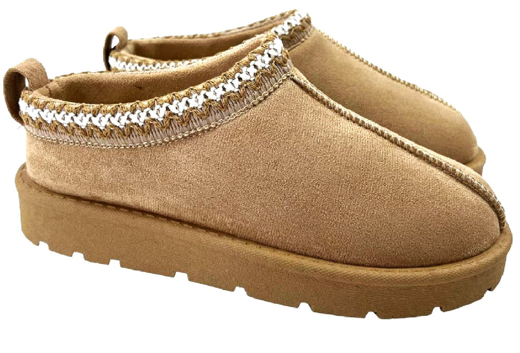 Women's Slip-On Slippers with Faux Fur Lining - Warm and Comfortable Footwear