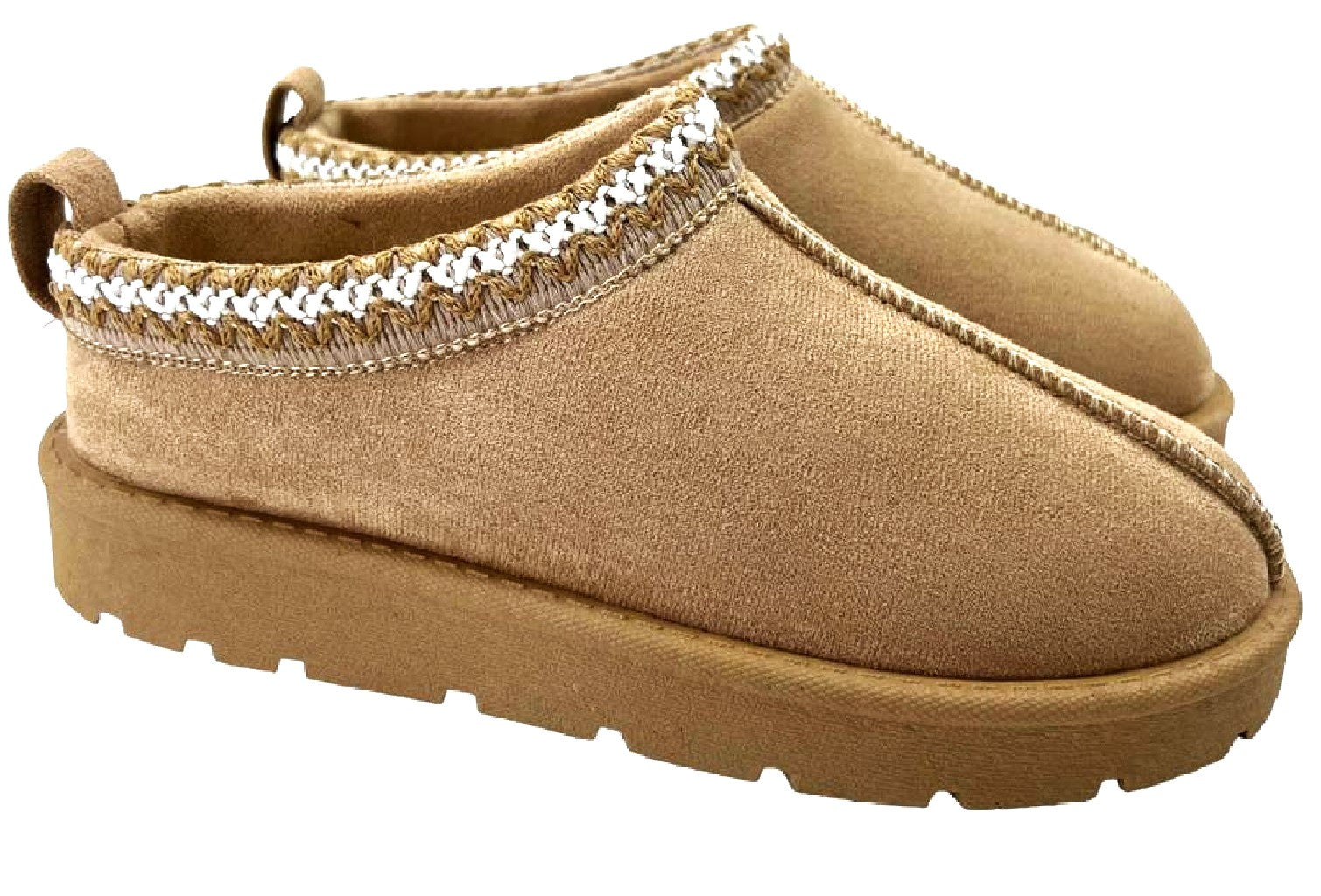 Women's Slip-On Slippers with Faux Fur Lining - Warm and Comfortable Footwear