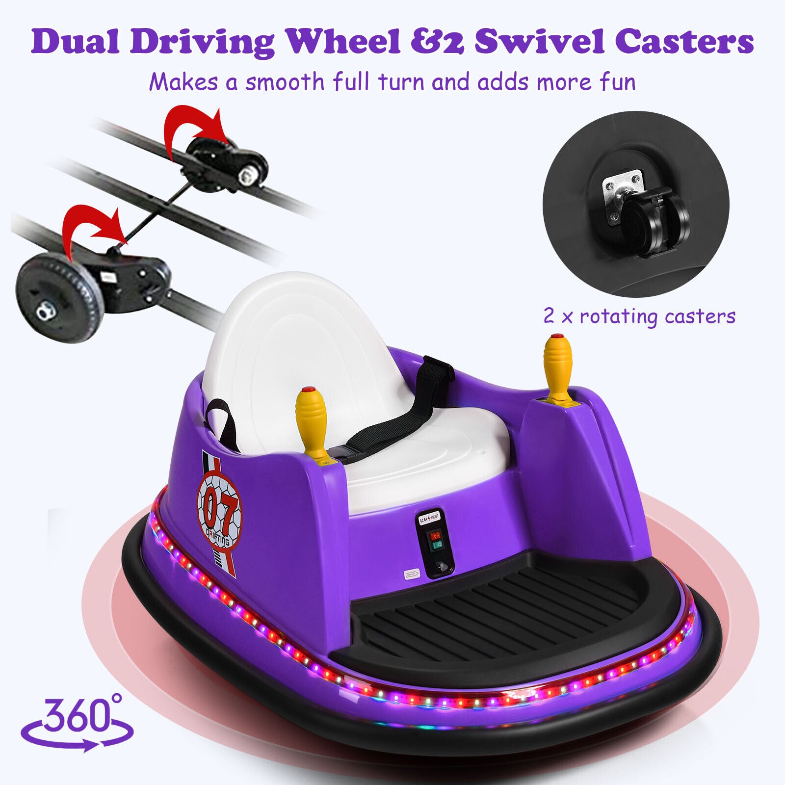 Kids Ride-On Bumper Car Electric Children Swivel Toy Car W/ Music Remote Control