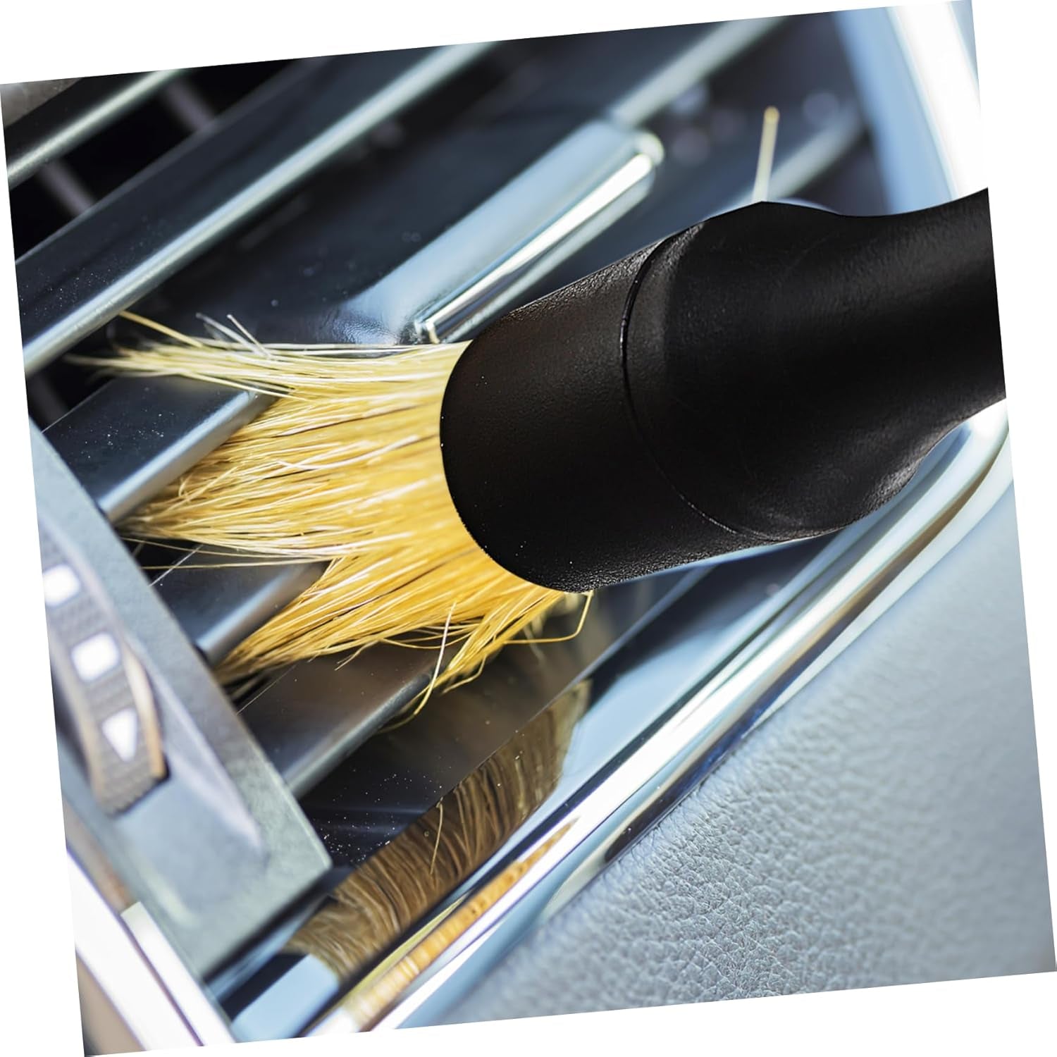 Car Interior Detailing Brush Set with Reusable Heads for Upholstery and Hard-to-Reach Areas
