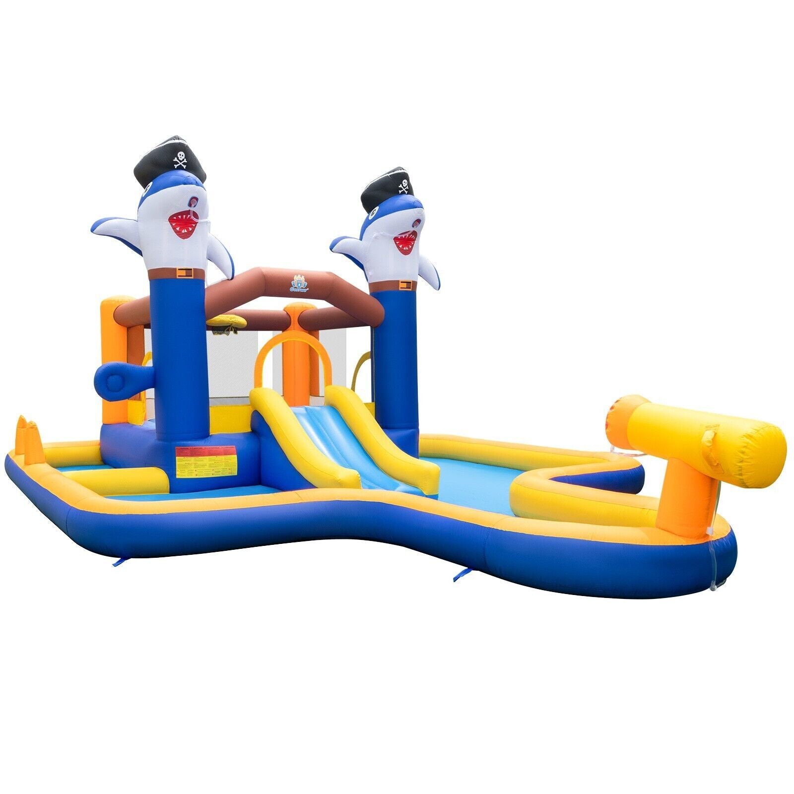 7-In-1 Water Slide Park Inflatable Bounce House Bouncy Castle with Splash Pool