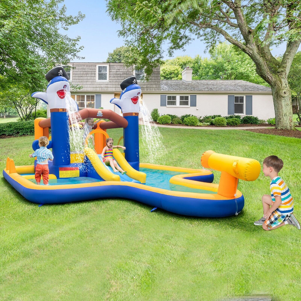 7-In-1 Water Slide Park Inflatable Bounce House Bouncy Castle with Splash Pool
