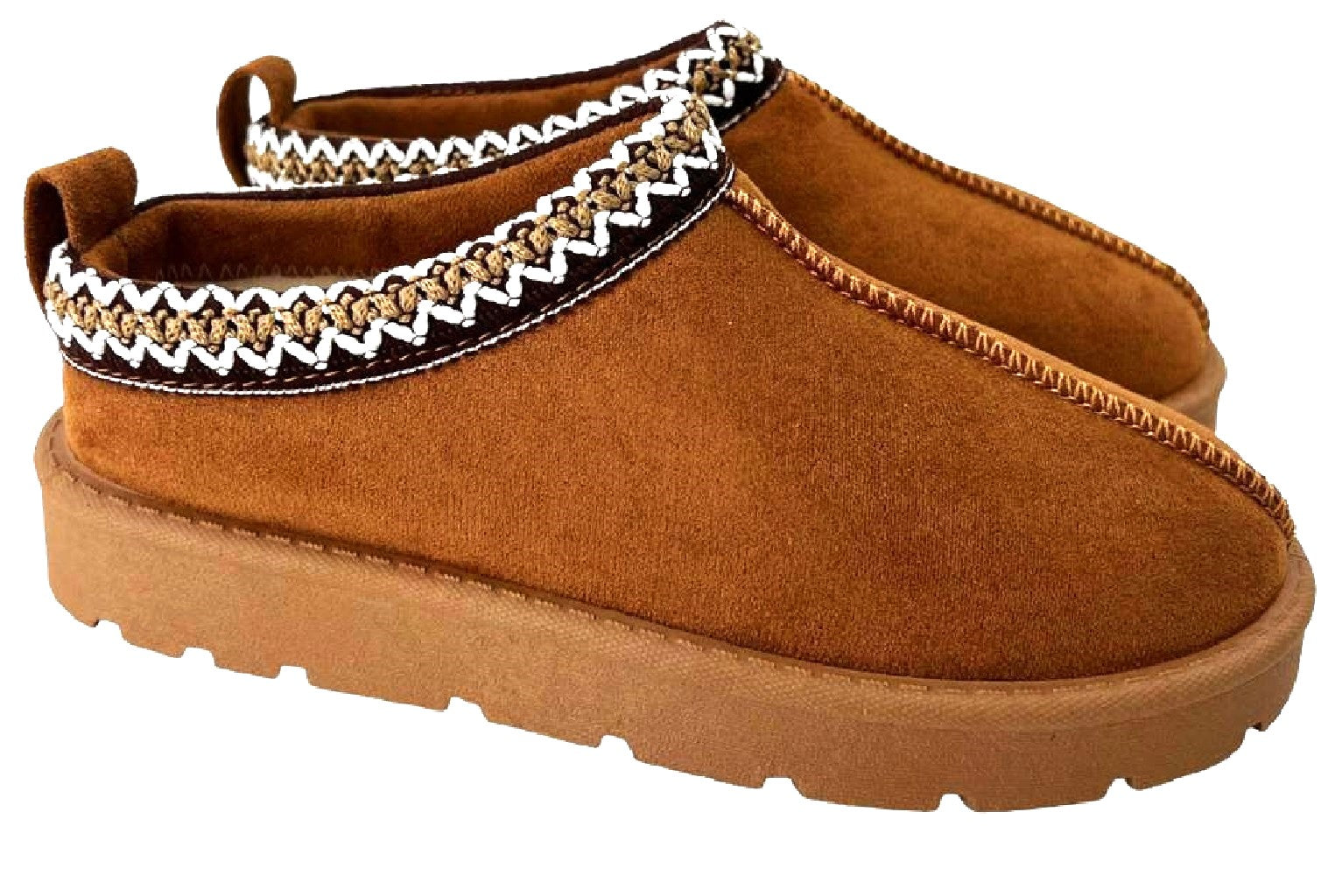 Women's Slip-On Slippers with Faux Fur Lining - Warm and Comfortable Footwear