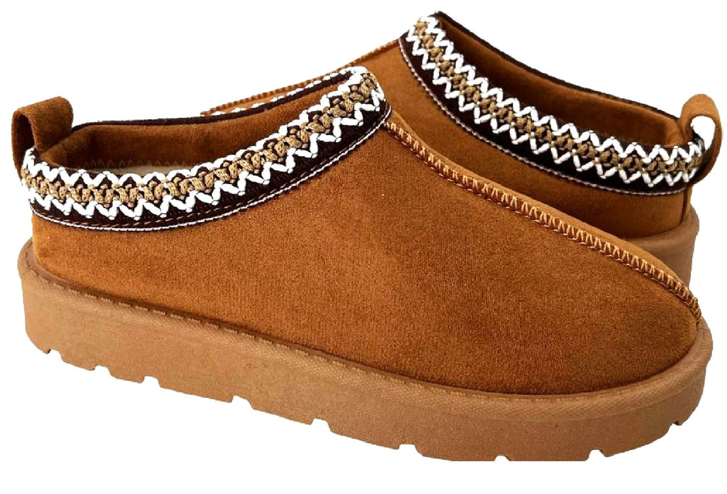 Women's Slip-On Slippers with Faux Fur Lining - Warm and Comfortable Footwear