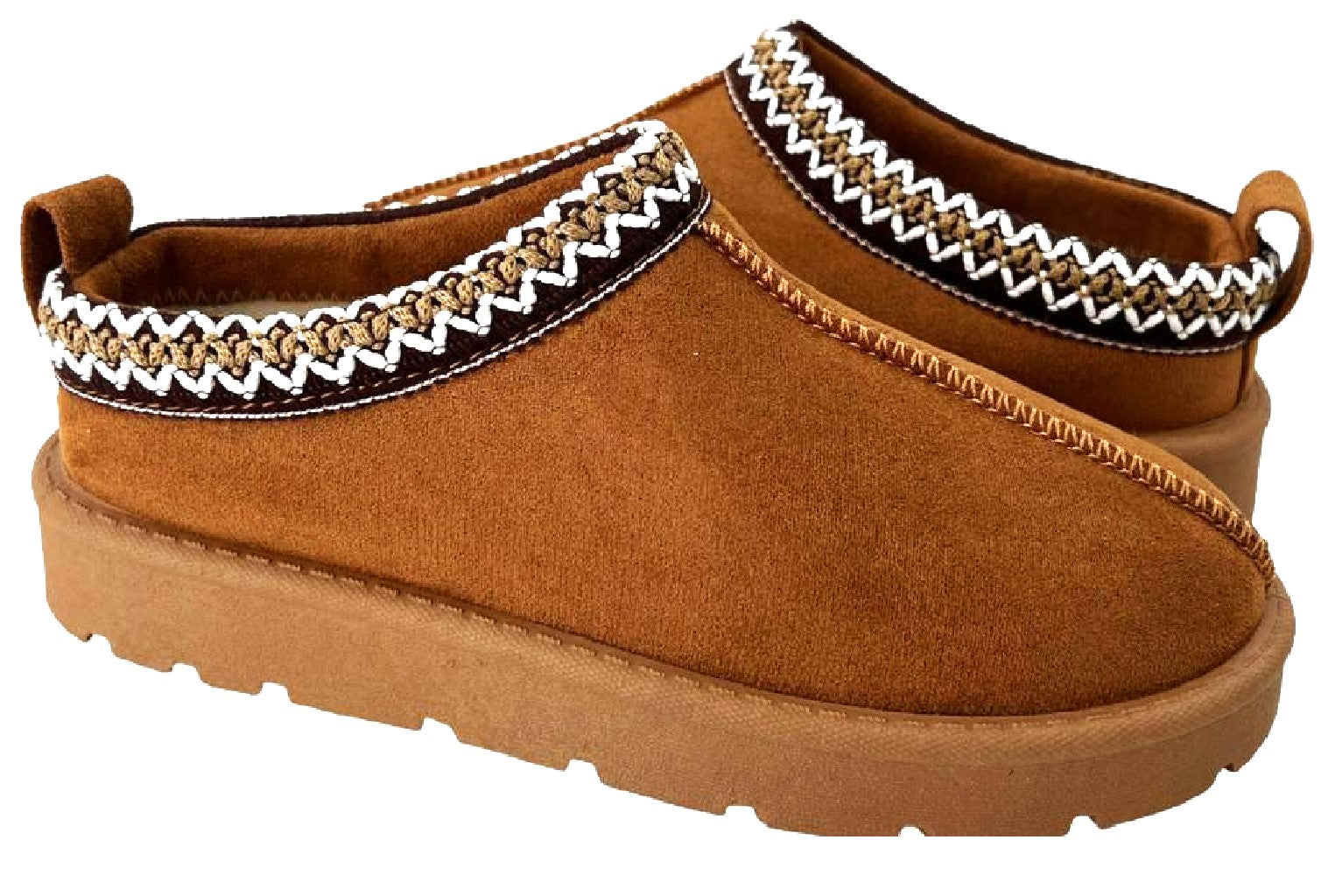 Women's Slip-On Slippers with Faux Fur Lining - Warm and Comfortable Footwear