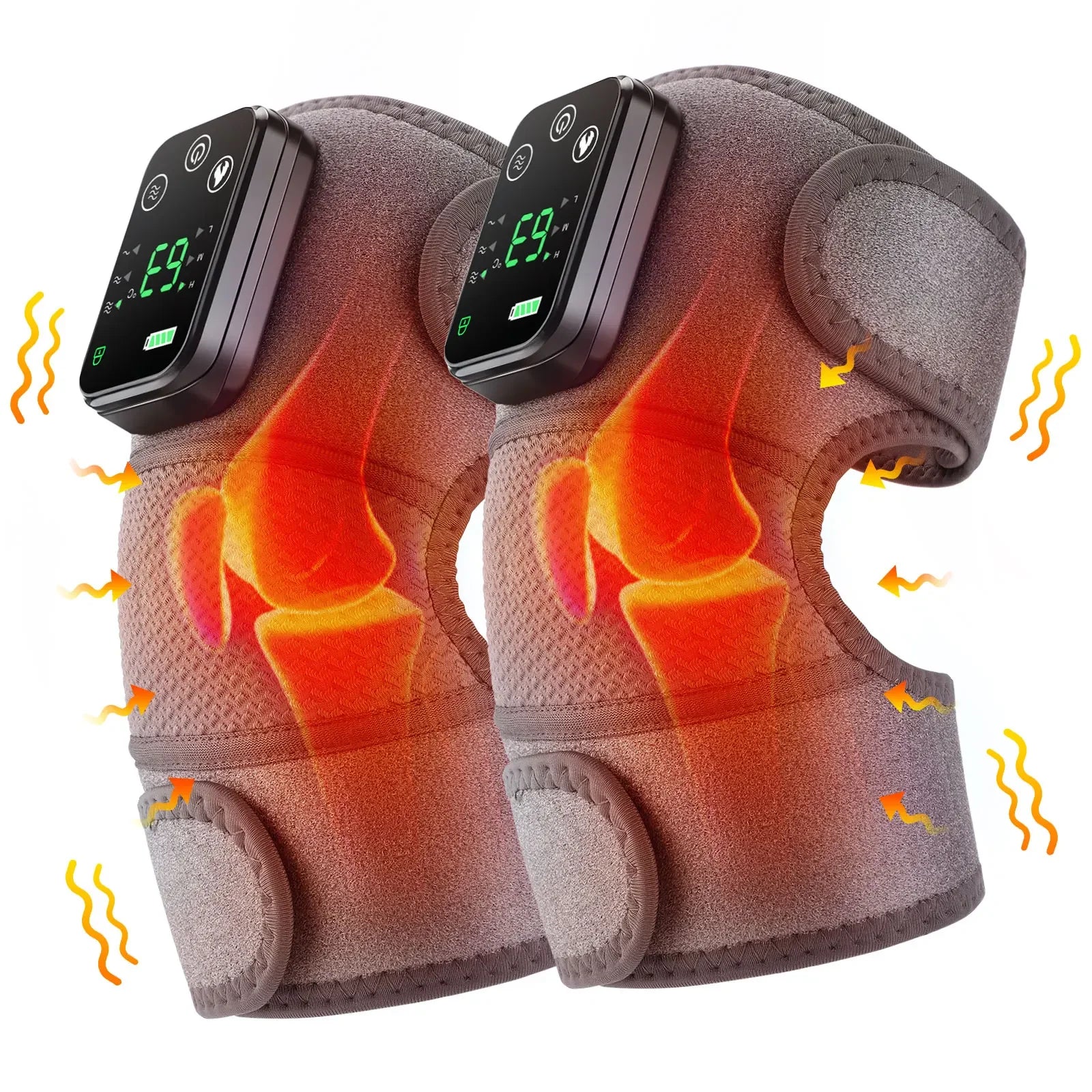 Electric Heated Vibration Physiotherapy Pad - 3-in-1 Massager for Knee, Shoulder, and Elbow Pain Relief with Hot Compress